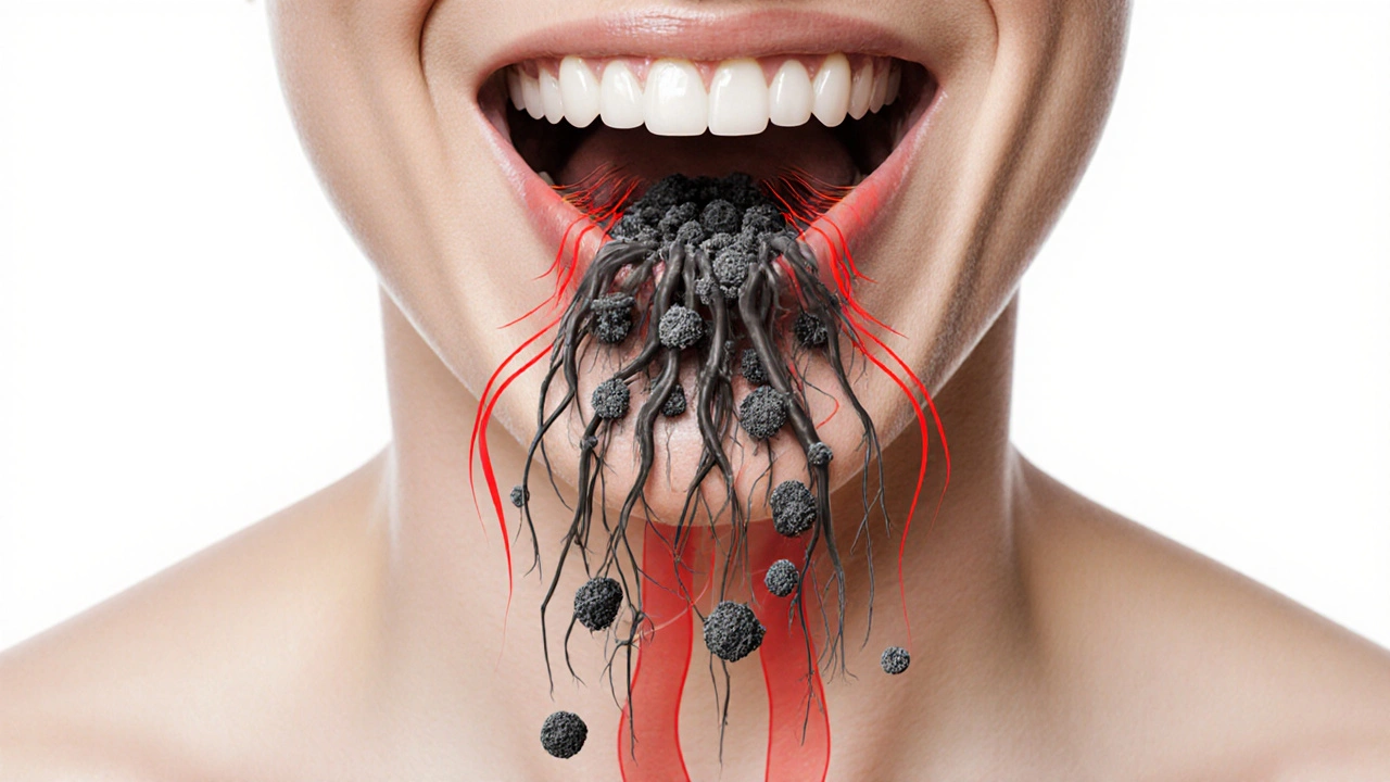 Bakterie a zánět se šíří z zubů směrem k hrtanu