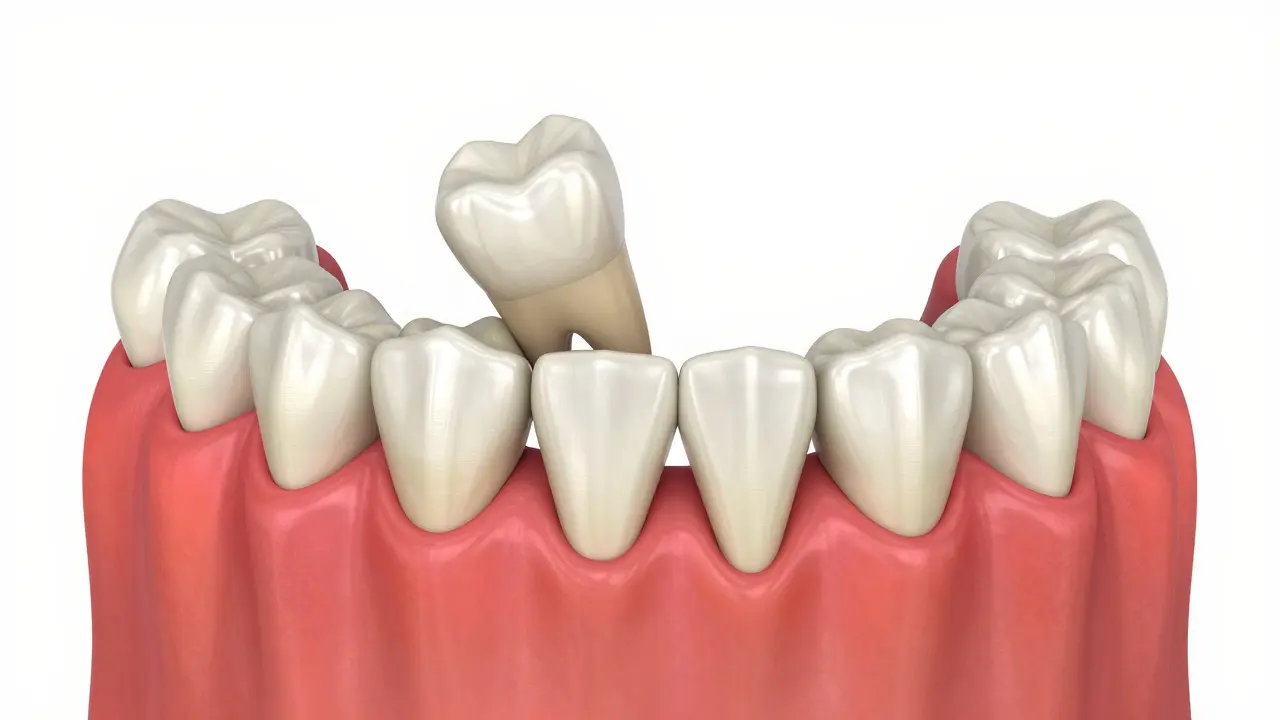 3D vizualizace čelisti s ukázkou tlaky a zánětem u impacted osmičky.