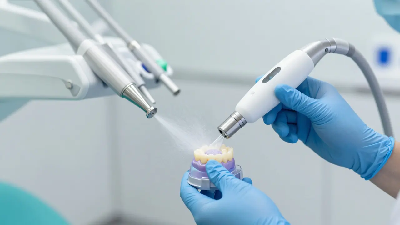 Profesionální čištění zubů pomocí ultrazvuku a Airflow v ordinaci