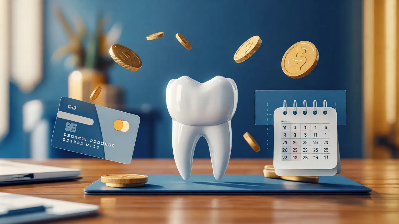 Koncept financování zubních facet s abstraktními prvky peněz